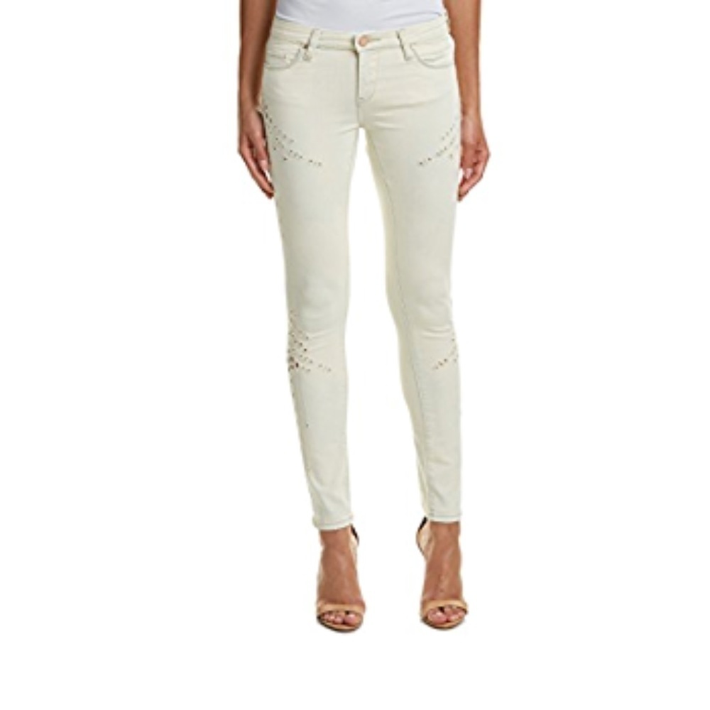 BLANKNYC Distressed Embellished Laser Cut Out Skinny Jeans size 27
